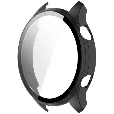 Tempered Glass PC Protective Case Compatible with Honor Watch 5 Pro - Full Coverage Crna
