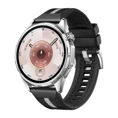 GT6 46mm Woven Silicone Watch Strap - Kompatibilno s Huawei Watch serijom Crna