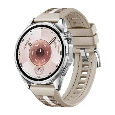 GT6 46mm Woven Silicone Watch Strap - Kompatibilno s Huawei Watch serijom Bež