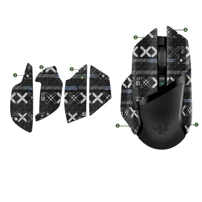 Naljepnice za miša s poboljšanim prianjanjem za Razer Basilisk V2 Pro Crna