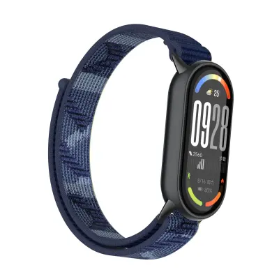 Najlonski remen kompatibilan s Xiaomi Mi Band 10/9/8 (Redovno izdanje) s metalnim konektorima Plavo+Žuto