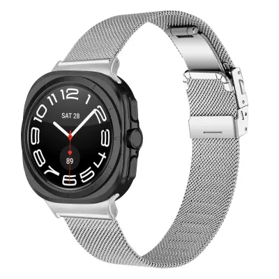 Milanska omča od nehrđajućeg čelika kompatibilna sa Samsung Watch 8 Srebrna