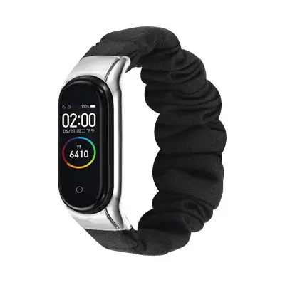 Elastična Scrunchie Narukvica Kompatibilna sa Xiaomi Mi Band 8 Crna