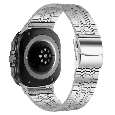 Vrhunski remen od nehrđajućeg čelika s kopčom za kornjaču i pet perli za Samsung Galaxy Watch ultra 8 Srebrna