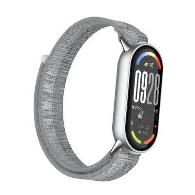 Najlonski remen kompatibilan s Xiaomi Mi Band 10/9/8 (Redovno izdanje) s metalnim konektorima Tamno siva