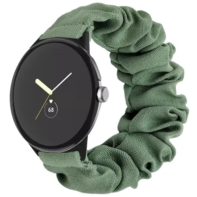 Kompatibilan s Google Pixel 2 Smartwatch Scrunchie Band - Moderan zamjenski remen od tkanine Zelena