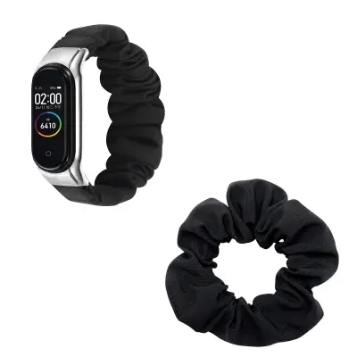 Kompatibilan s Xiaomi Mi Band 8 Smart narukvicom Scrunchie elastični remen Crna