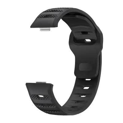 Silikonska narukvica kompatibilna s Huawei Fit 4 / Fit 3 - Sportska narukvica s točkastim uzorkom Crna