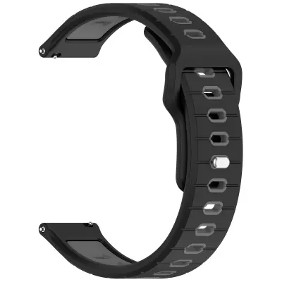 Kompatibilna s Amazfit Helio narukvicom, 22mm silikonska zamjenska narukvica - crna i siva Crna i siva