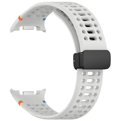 Magnetska kopča Prozračna silikonska narukvica za kompatibilni Samsung Watch 8/8 Classic Svijetlo siva