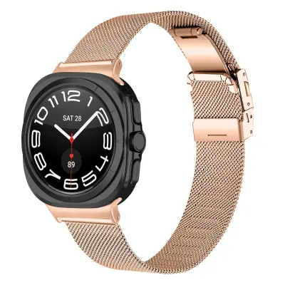 Milanska omča od nehrđajućeg čelika kompatibilna sa Samsung Watch 8 Ružičasto zlato