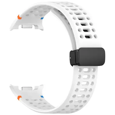 Magnetska kopča Prozračna silikonska narukvica za kompatibilni Samsung Watch 8/8 Classic Bijela