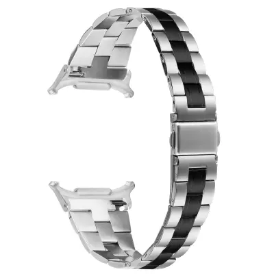 Tanak remen za sat od nehrđajućeg čelika s tri perle za kompatibilni Samsung Galaxy Watch 8 Crna