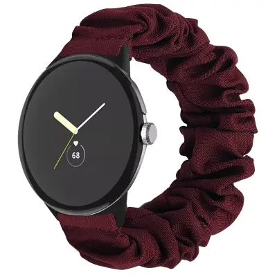Kompatibilan s Google Pixel 2 Smartwatch Scrunchie Band - Moderan zamjenski remen od tkanine Crvena