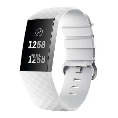 Bijeli silikonski remen za sat za Fitbit Charge 4/3 - Veliki Bijela