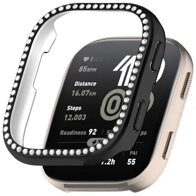 Zaštitna PC futrola kompatibilna s Amazfit Bip6 (A2435) Jedan red dijamantnog šupljeg okvira, Crna Crna
