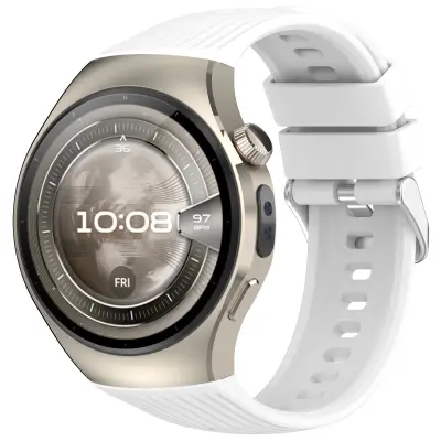 Silikonski zamjenski remen za kompatibilnost s Huawei Watch 5 (42 mm) Bijela