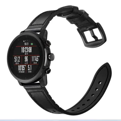 Kompatibilan 22 mm Samsung Watch4 Huawei GT4 Poslovni remen od silikonske kože Crna