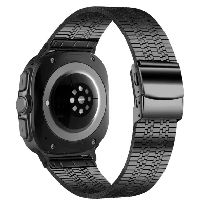 Vrhunski remen od nehrđajućeg čelika s kopčom za kornjaču i pet perli za Samsung Galaxy Watch ultra 8 Crna