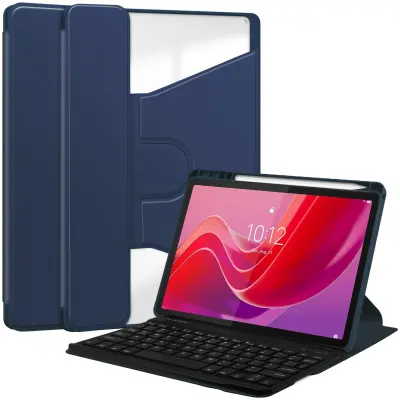 Kompatibilna iPad Air 11 2024 rotirajuća futrola s tipkovnicom i utorom za olovku Tamno plava