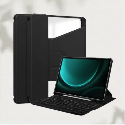 Kompatibilna Samsung Tab S9 Plus 12.4-inčna futrola s tipkovnicom koja se rotira za 360° Crna