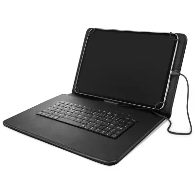 Futrola za tablet 10 inča s AZERTY USB-C tipkovnicom i funkcijom stalka, crna