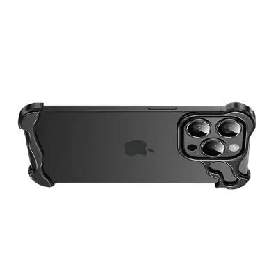 Jedinstveni metalni okvir + zaštita za objektiv za iPhone 12 Pro Max Crna