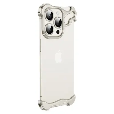 Jedinstveni metalni okvir + folija za leću za iPhone 16 - Srebrna Srebrna