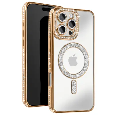 Dijamantna futrola za iPhone 16 Pro Max MagSafe Konturni šljokici