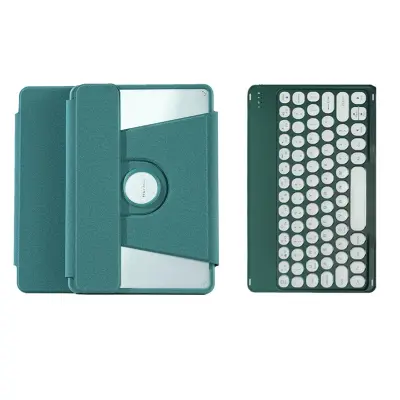 Kompatibilna iPad 10.9/11 inča/Air 11 (2024) Bluetooth futrola s tipkovnicom koja se rotira za 360° Pačja zelena/Zelena