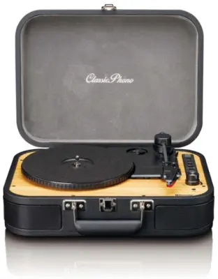 Gramofon LENCO TT-116BK, sa zvučnicima, Bluetooth 5, RCA izlaz, AUX ulaz, USB B PC kodiranje, 33,45 i 75 RPM