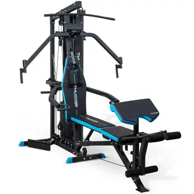 THUNDER® ZUGAT Multi-Gym, 3 stanice, utezi od 80 kg, podesiva klupa, gornji i donji koturači, molitvenik
