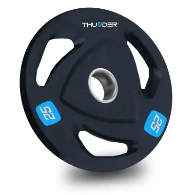 Težina diska od lijevanog željeza 25 kg, otvor 51 mm, ergonomske THUNDER® ručke