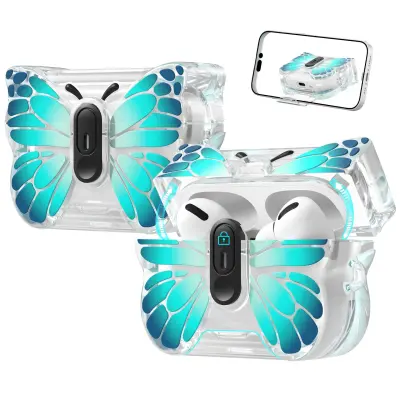 Leptir TPU zaštitna futrola kompatibilna s Apple AirPods 4 - otporna na ogrebotine, otporna na prašinu Zelena