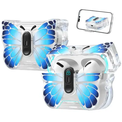 Leptir TPU zaštitna futrola kompatibilna s Apple AirPods 4 - otporna na ogrebotine, otporna na prašinu Plava