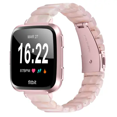 Narukvica od smole kompatibilna s Fitbit Versa/Versa Lite/Versa 2 - Bijela, Vodootporna Ružičasta