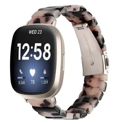 Narukvica od smole kompatibilna s Fitbit Versa 3/4/Sense 2 - vodootporna i elegantna Bijela+Crna