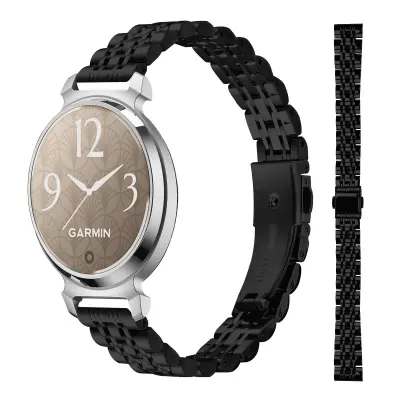 Elegantni remen za sat sa sedam perli od nehrđajućeg čelika kompatibilan s Garmin Lily 2 Crna