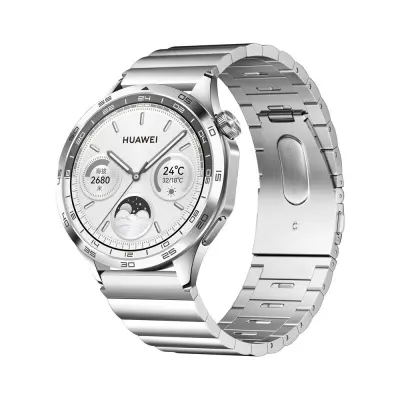 22mm narukvica za sat od nehrđajućeg čelika kompatibilna s Huawei Watch 4 Pro, GT4 serijom - brzo otpuštanje Srebrna