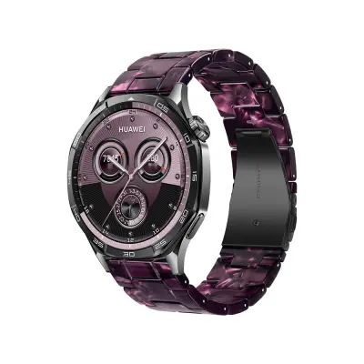 Resin Stainless Steel Watch Band kompatibilan s Huawei GT5 Pro - Stilski zamjenski remen Crna