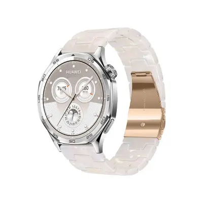 Resin Stainless Steel Watch Band Compatible with Huawei GT5 Pro - Stylish Replacement Strap Bijela