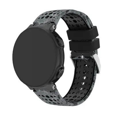 Maskirni silikonski remen za sat kompatibilan s Garmin Forerunner 220/230/235/620/630 - sučelje 15 mm Crna+Maskirna