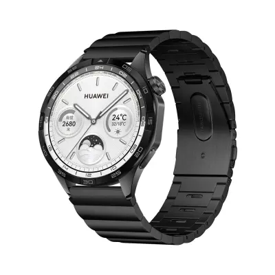 22mm narukvica za sat od nehrđajućeg čelika kompatibilna s Huawei Watch 4 Pro, GT4 serijom - brzo otpuštanje Crna
