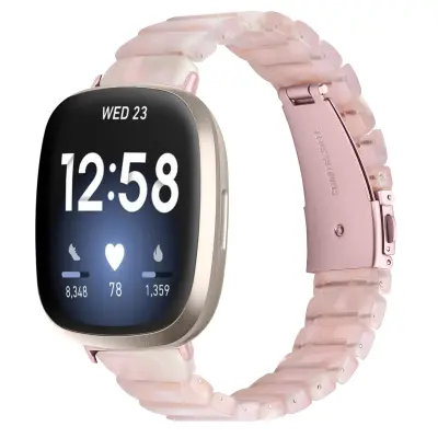 Narukvica od smole kompatibilna s Fitbit Versa 3/4/Sense 2 - vodootporna i elegantna Ružičasta