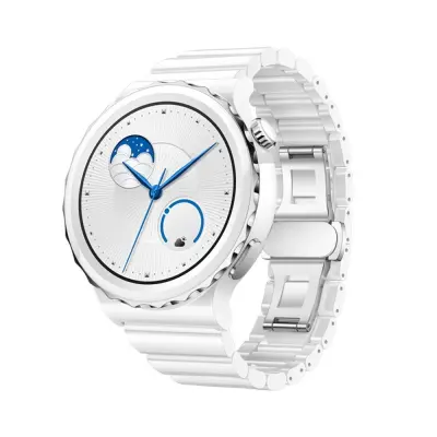 22mm Keramički remen za sat kompatibilan s Huawei GT serijom i Samsung Galaxy Watch Srebrna+Bijela