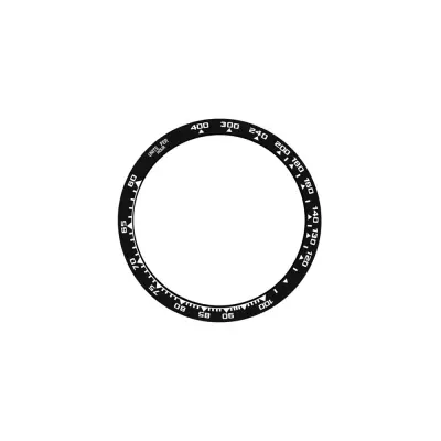 Crno-bijela maska od nehrđajućeg čelika od 45 mm kompatibilna sa Samsung Watch5 Pro - Skala vremena za brzinu Crna i bijela