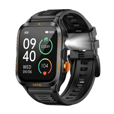 Pametni sat sa svjetlom - Fitness tracker, monitor otkucaja srca i sna, kompatibilan s Da Fit APP Crna+Žuta