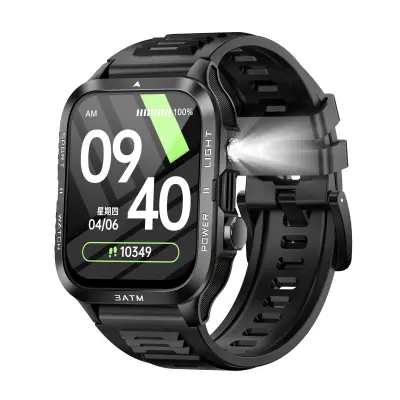 Pametni sat sa svjetlom - Fitness tracker, monitor otkucaja srca i sna, kompatibilan s Da Fit APP Crno-bijela