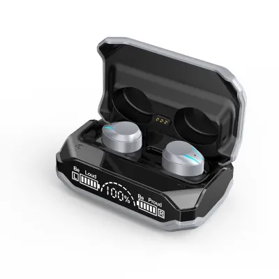 Srebrne Bluetooth 5.4 TWS bežične in-ear slušalice s futrolom za punjenje Srebrna