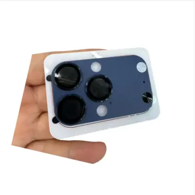 Matirano kaljeno staklo za objektiv kamere, kompatibilno s iPhone 14 Pro/15 Pro/16 Pro - Tamno plava Tamno plava